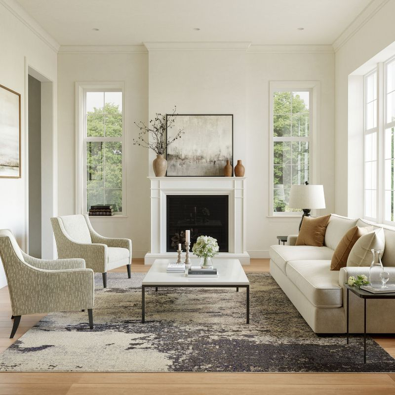 Nourison Celestial CES02 6'7" x 9'7" Ivory/Grey Area Rug