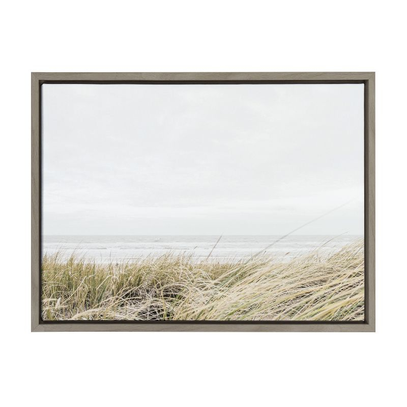 18" x 24" Sylvie East Beach Framed Canvas by Amy Peterson Art Studio Gray - Kate & Laurel All Things Decor: Coastal Style Wall Decor