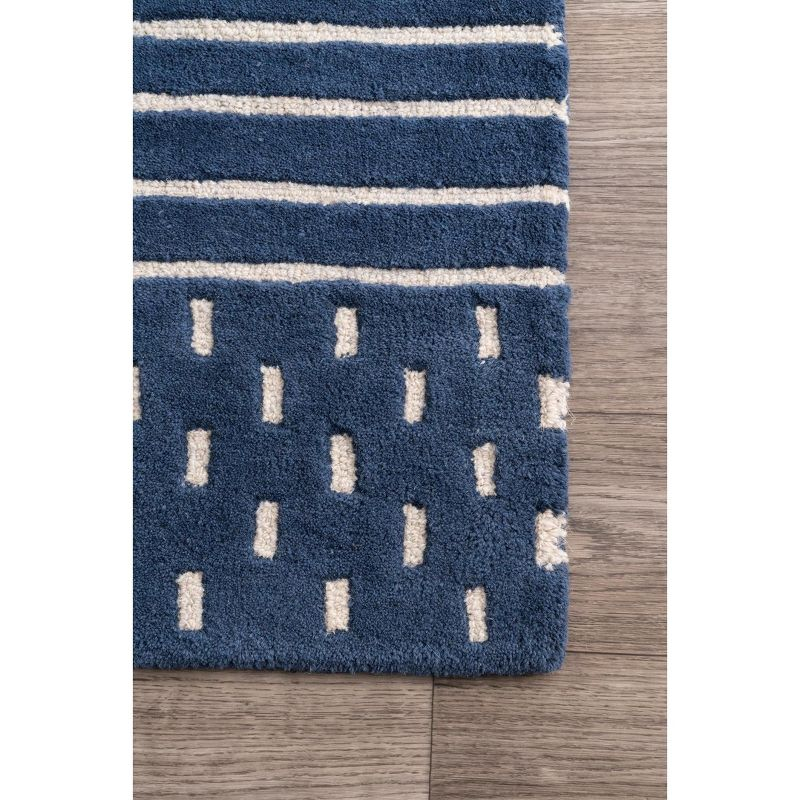 Nuloom Mandia Striped Wool Area Rug, 3' x 5', Navy