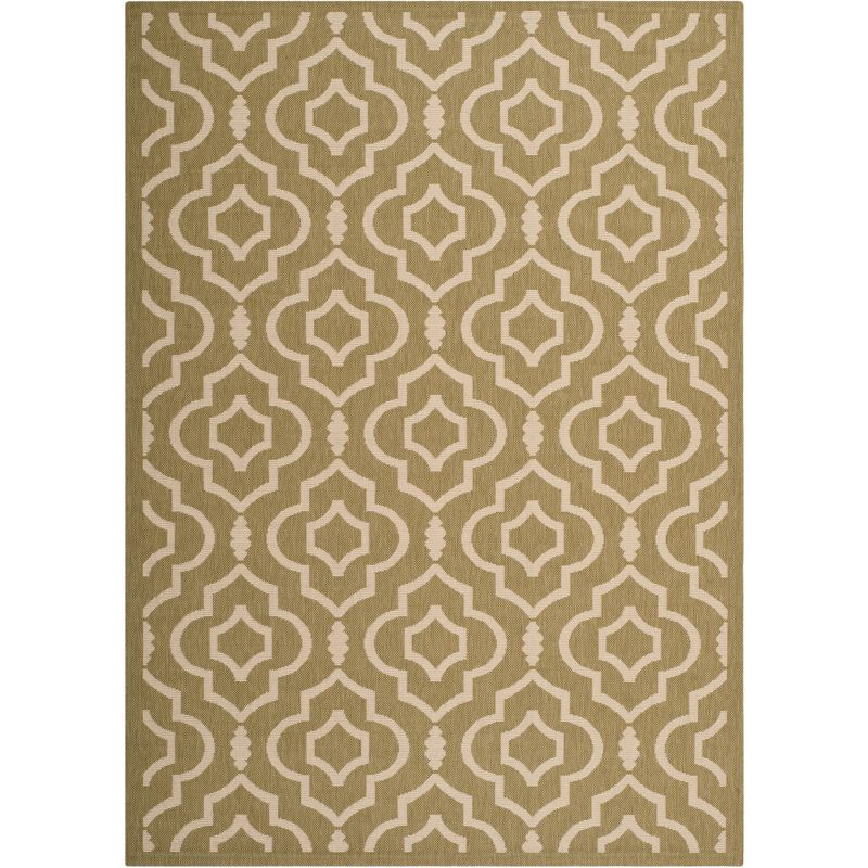 Courtyard CY6926 Power Loomed Indoor and Outdoor Area Rug - Green/Beige - 4'x5'7" - Safavieh