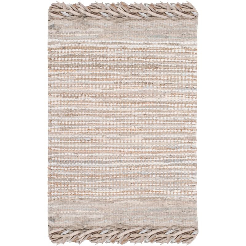 Vintage Leather VTL373 Hand Woven Accent Rug - Beige/Multi - 2'x3' - Safavieh.