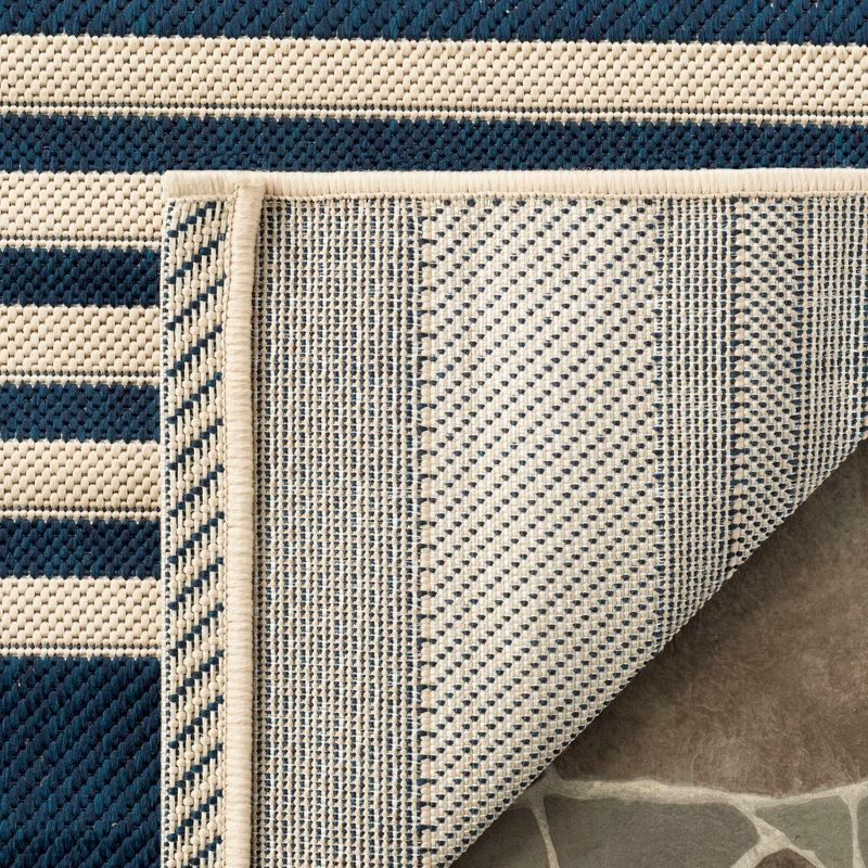 Courtyard CY6062 Power Loomed Indoor/Outdoor Runner Rug - Navy/Beige - 2'3"x6'7" - Safavieh.