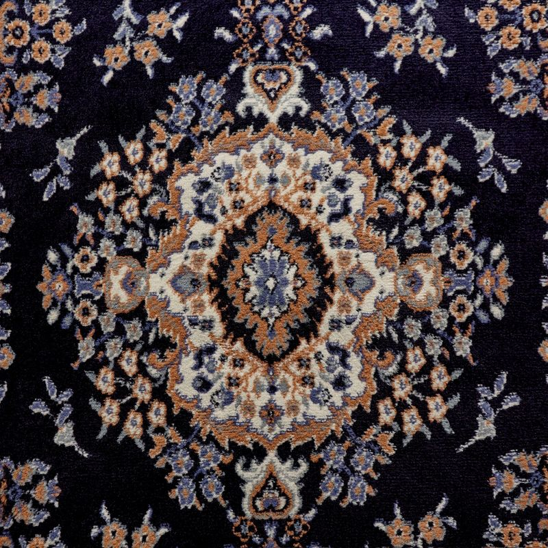 Home Dynamix Premium Sakarya Traditional Medallion Area Rug, Navy Blue/Brown, 21"x35"