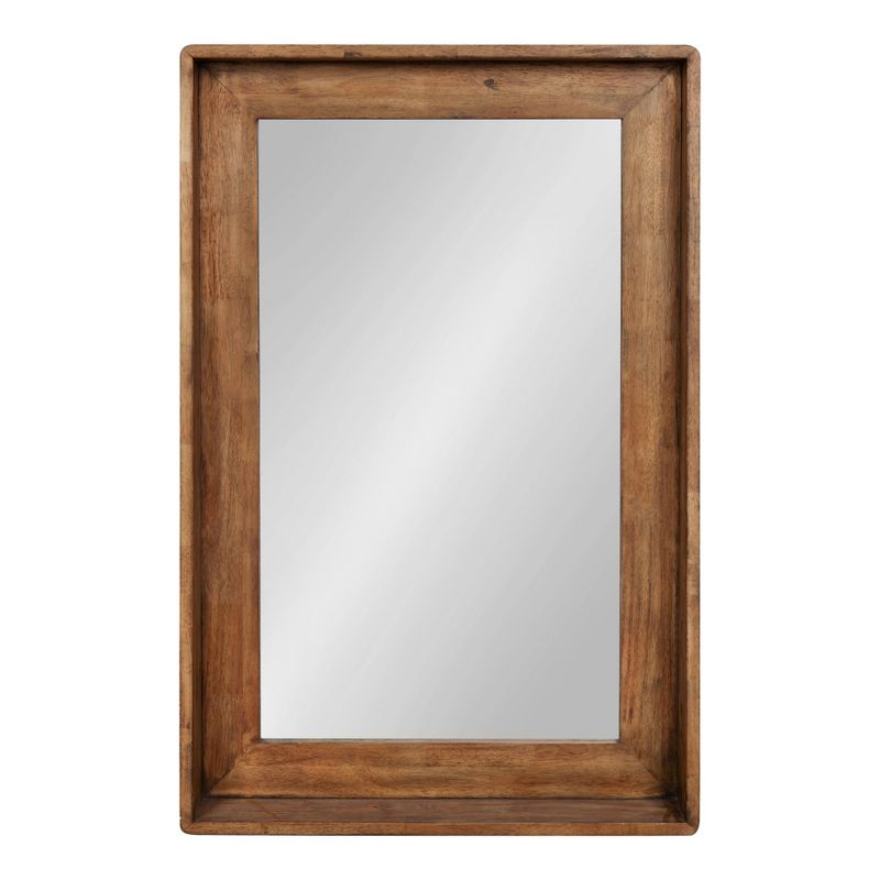 24" x 36" Basking Decorative Wall Mirror with Shelf Brown - Kate & Laurel All Things Decor: Rustic Chic, No Assembly Required