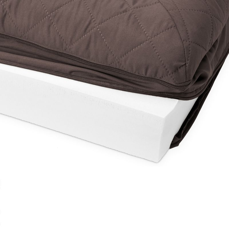 FurHaven Medium Quilted Full Support Sofa Dog Bed - Coffee