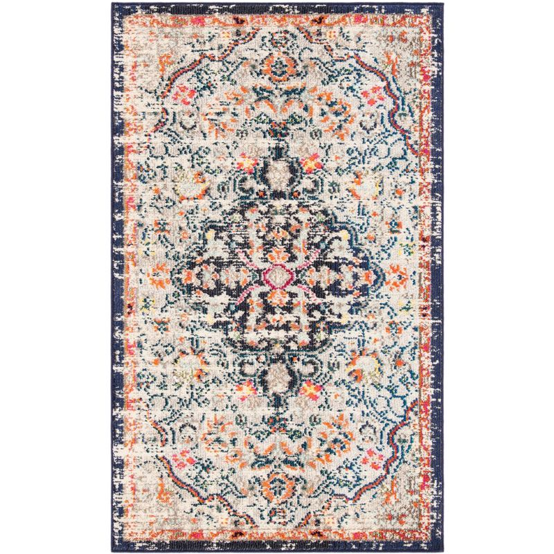 Madison MAD447 Power Loomed Indoor Accent Rug - Beige/Black - 2'2"x4' - Safavieh