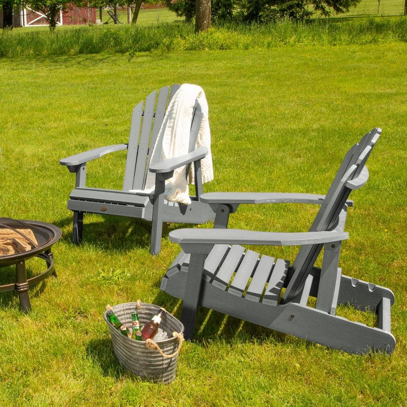 Hamilton 2pk Folding & Reclining Adirondack Chairs - Coastal Teak - highwood: Weather-Resistant Outdoor Seating