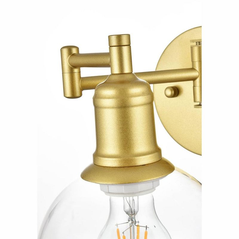 Elegant Lighting Davian 1 light Chrome and Clear swing arm wall sconce