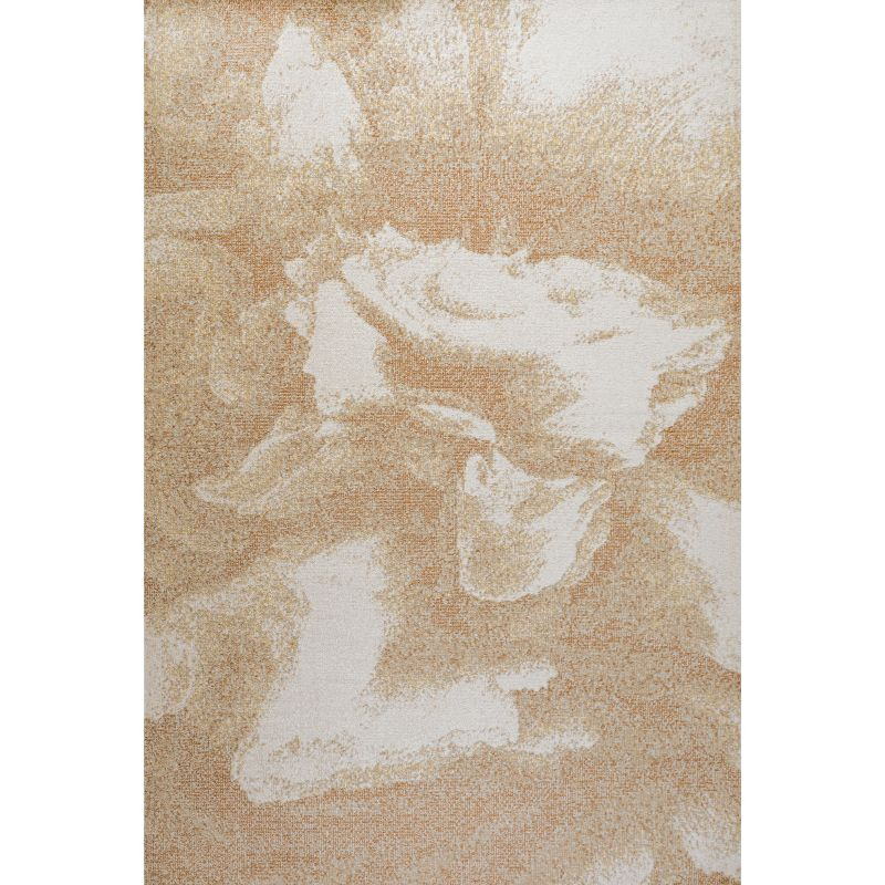 3' x 5' Petalo Abstract Two-Tone Modern Area Rug, Orange/Beige/Cream - JONATHAN Y