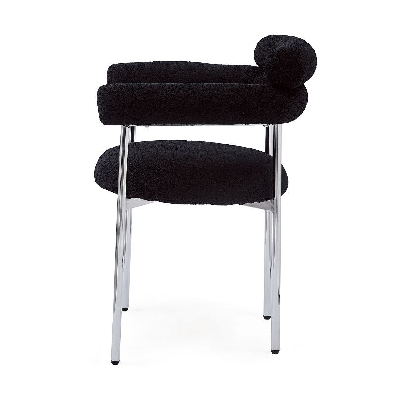 Christopher Knight Home Gianna Modern Upholstered Dining Chairs with Metal Legs (Set of 4), Black/Silver