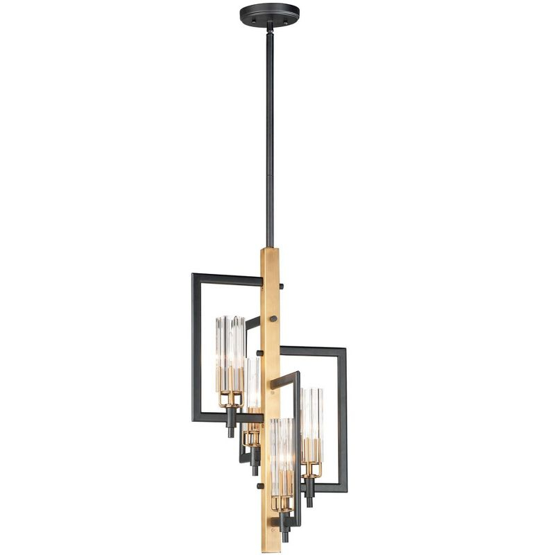 Maxim Lighting Flambeau 4 - Light Pendant in  Black/Antique Brass