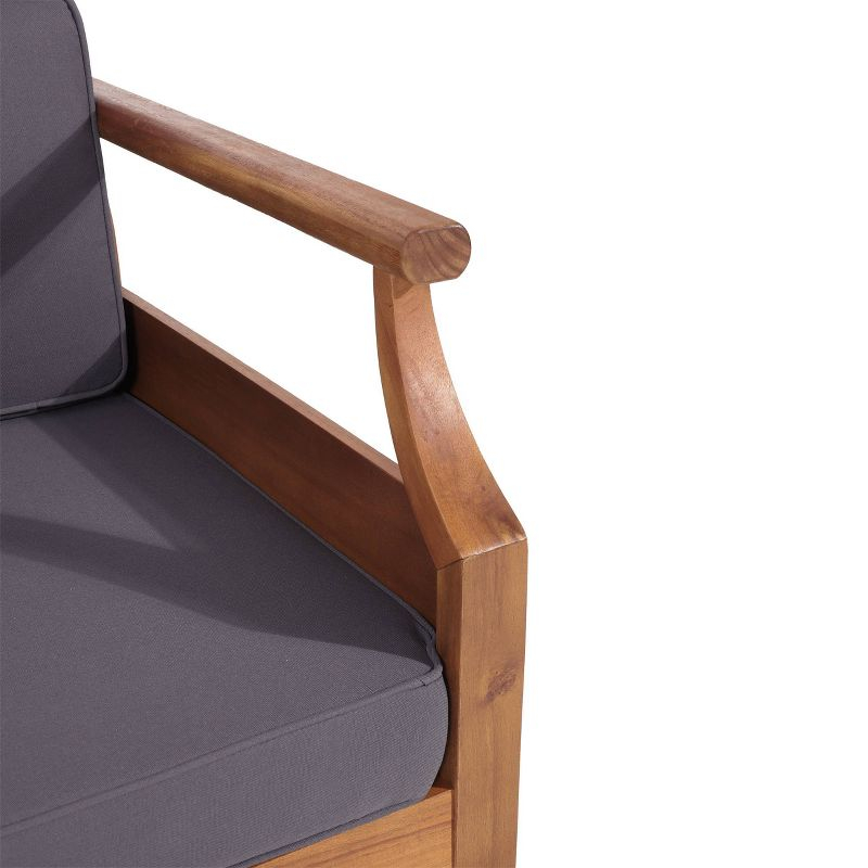 Aston Outdoor Mid-Century Modern Acacia Wood Sofa with Water-Resistant Cushions - Christopher Knight Home