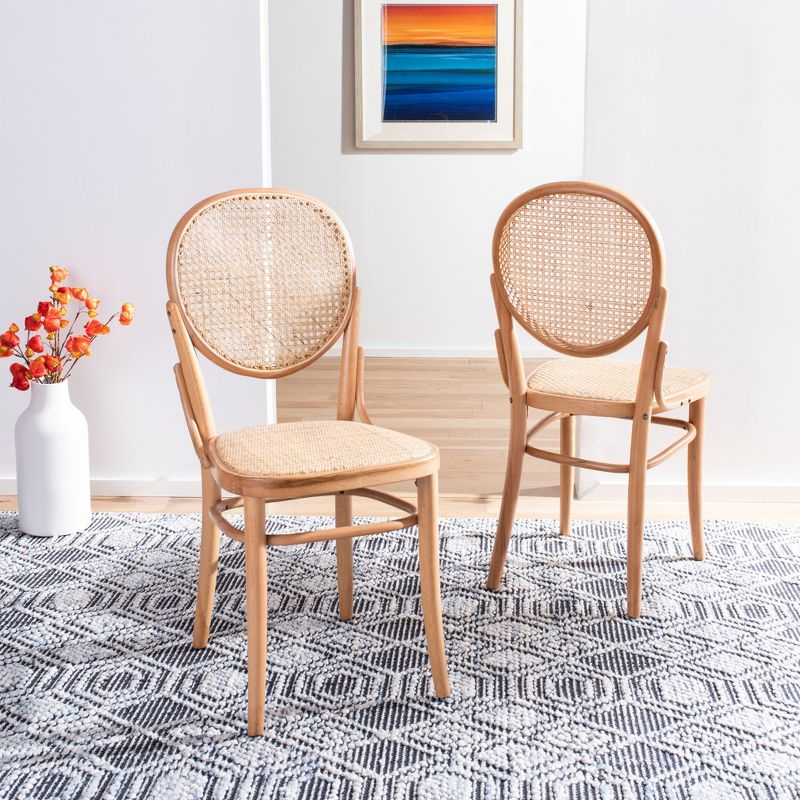 Sonia Cane Dining Chair (Set of 2) - DCH9504 - Natural - Safavieh