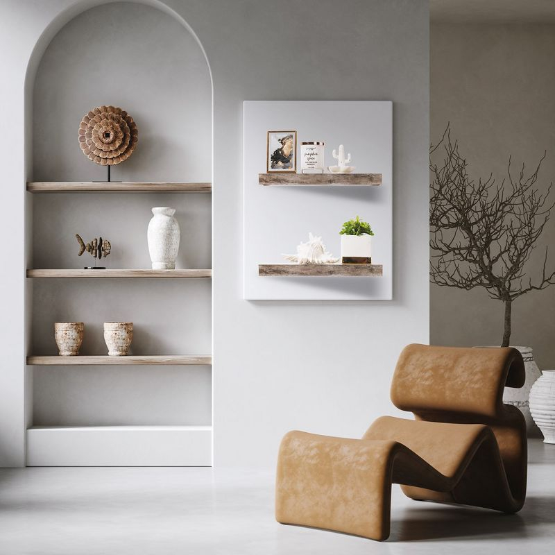 3 Pack 16 Inch Sorbus Rustic Floating Shelves - for Bedroom, Kitchen, Living Room, Office - Floating Shelf for Trophies, Books, Frames, etc