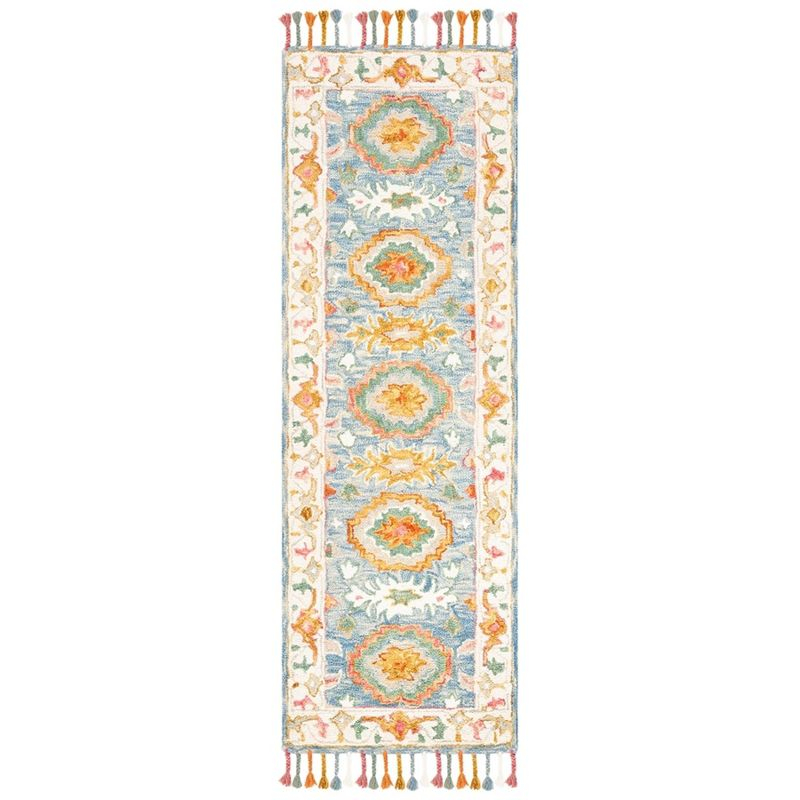 Aspen APN117 Hand Tufted Indoor Accent Rug - Blue/Ivory - 2'3"x5' - Safavieh