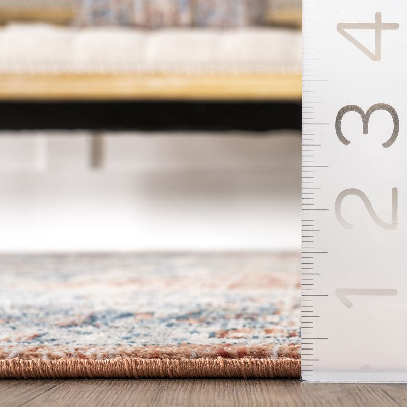 Nuloom Zara Medallion Oval 5x8 Indoor Area Rug for Living Room Bedroom Dining Room Kitchen, Rust/Blue