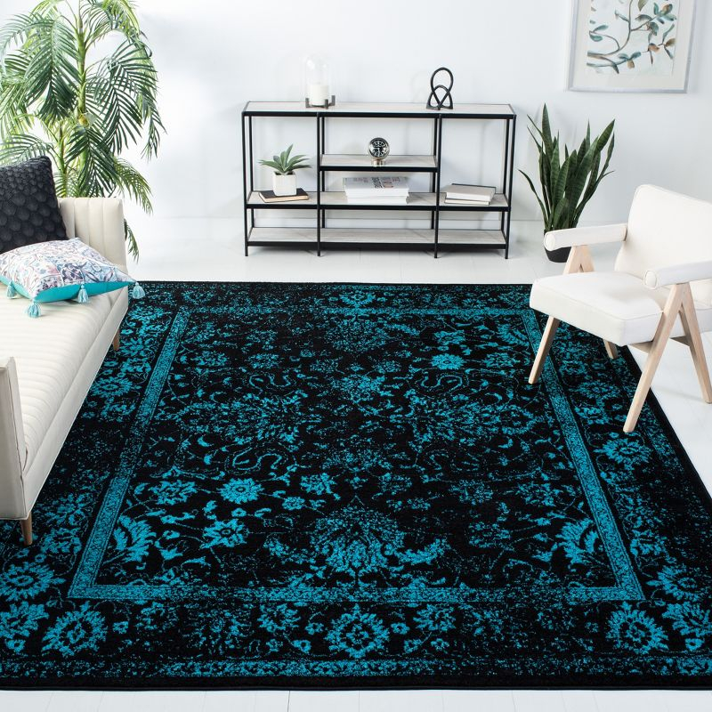 Adirondack ADR109 Machine Made Indoor Area Rug - Black/Teal - 8'x10' - Safavieh