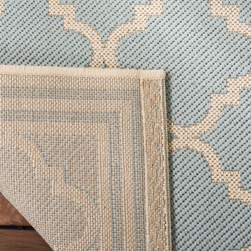 Beach House BHS121 Power Loomed Indoor/Outdoor Accent Rug - Aqua/Cream - 3'x5' - Safavieh