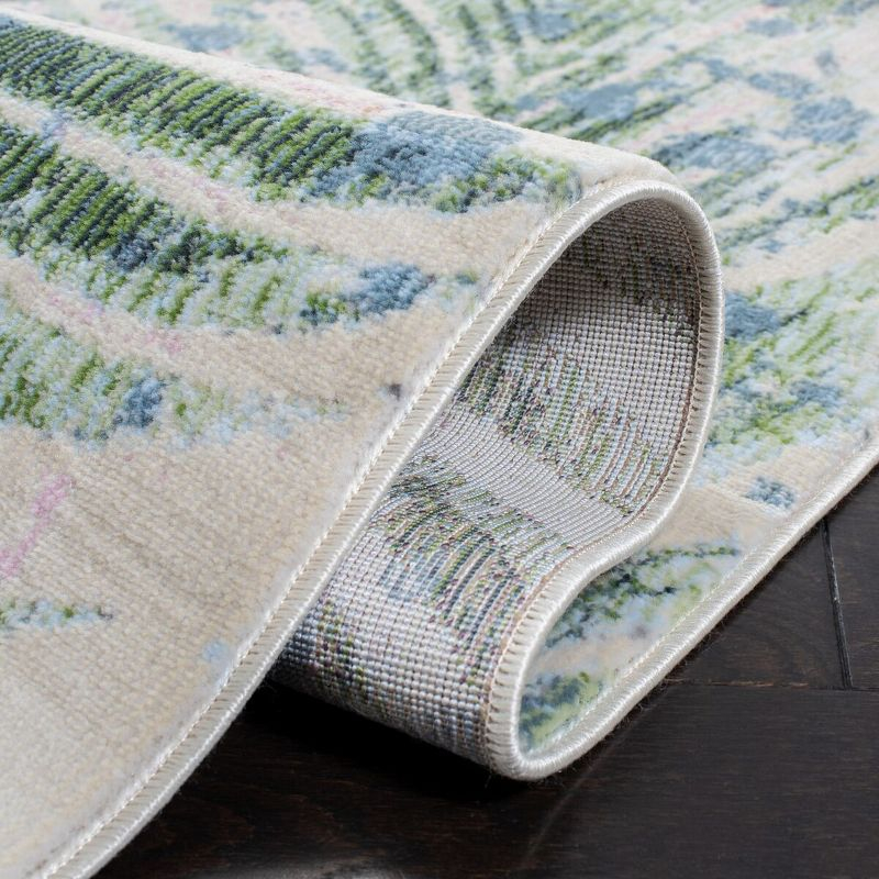 Lillian LLN382 Power Loomed Area Rug - Green/Blue - 6'7"x6'7" - Safavieh.