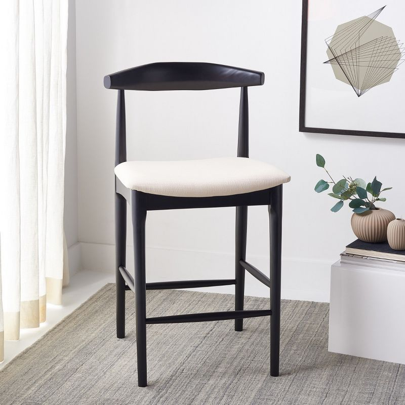 Lionel Retro Counter Stool - Black/Creme - Safavieh