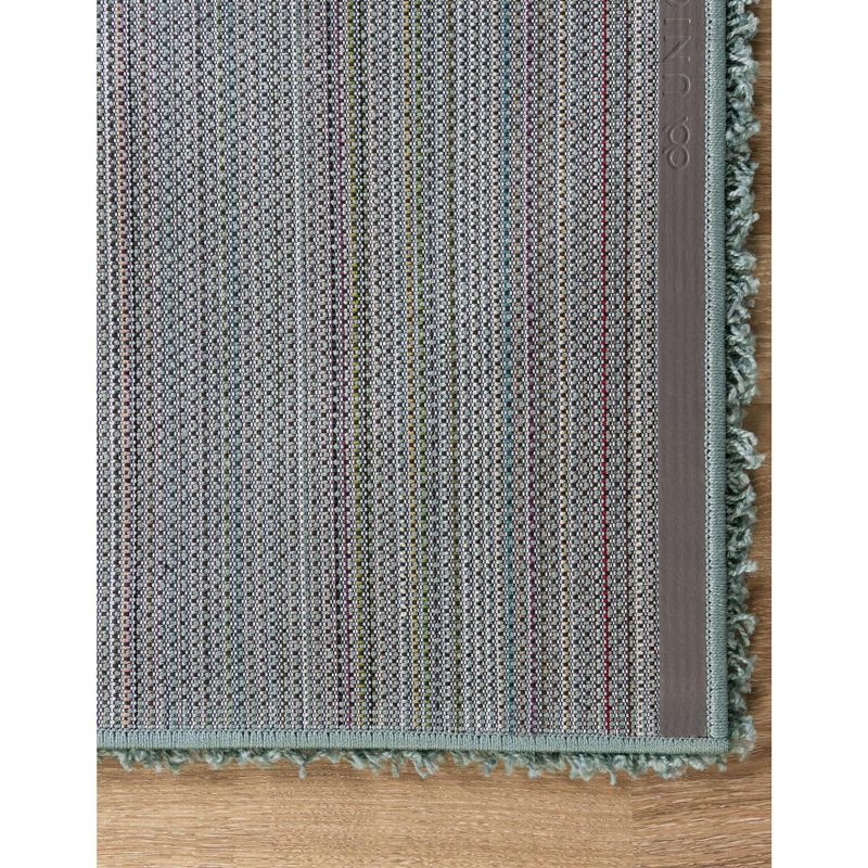 Unique Loom 8' 0 x 11' 0 Rectangle Solid Shag Light Slate Blue Area Rug
