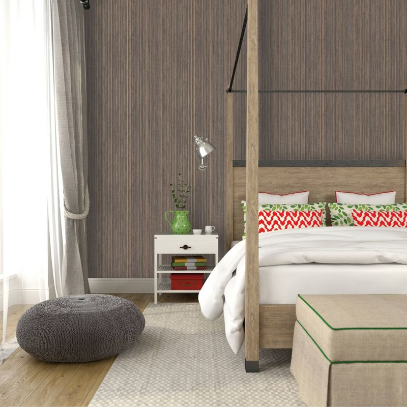 Tempaper & Co.® Faux Grasscloth Removable Peel and Stick Wallpaper, Textured Bronze, 28 sq. ft.: Vinyl, Self-Adhesive, Thin Stripe Pattern