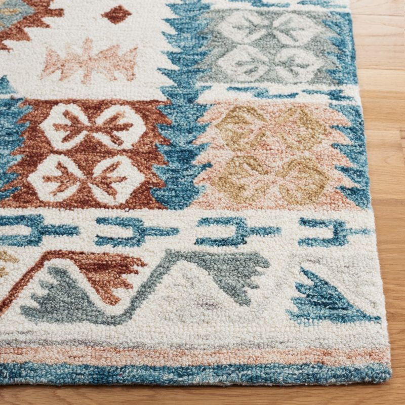 Micro-Loop MLP475 Hand Tufted Indoor Area Rug - Ivory/Blue - 8'x10' - Safavieh