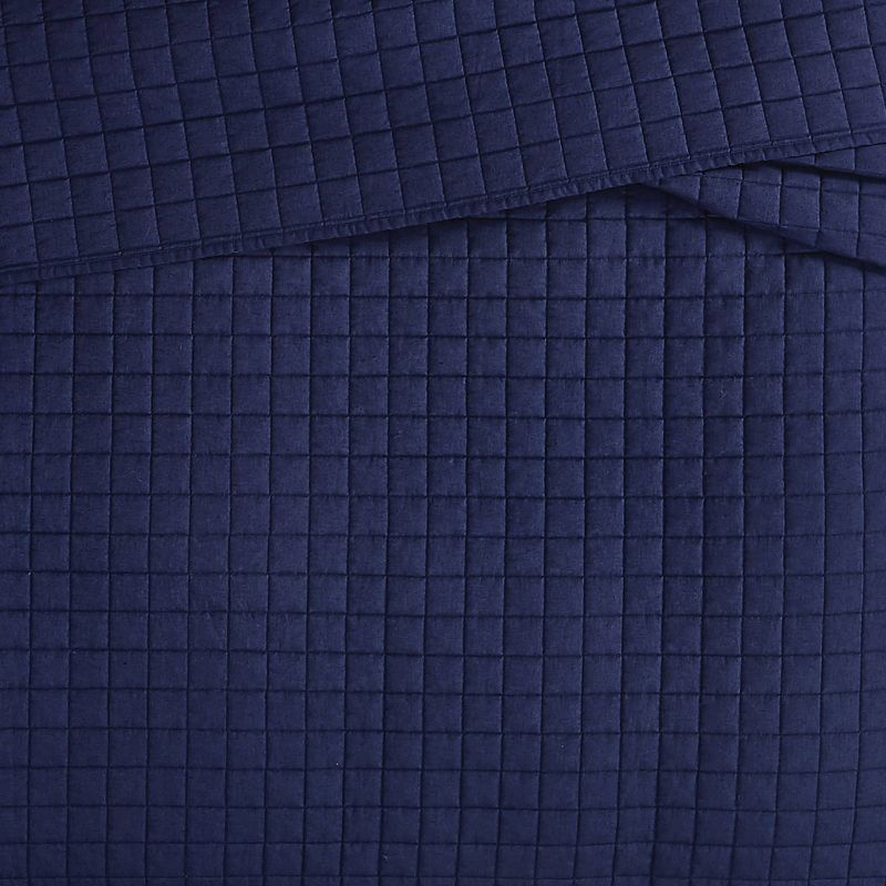 Brooklyn Loom 3pc Full/Queen Flax Linen Quilt Set Navy Blue