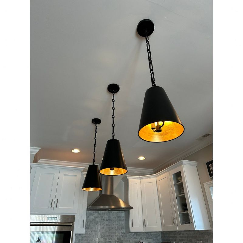 Crystorama Lighting Alston 2 - Light Chandelier in  Matte Black/Antique Gold