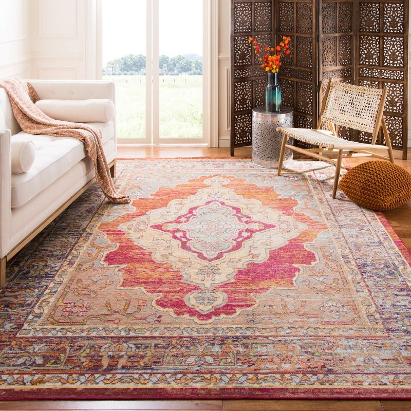 Crystal CRS500 Power Loomed Area Rug - Orange/Light Blue - 11'x16' - Safavieh.