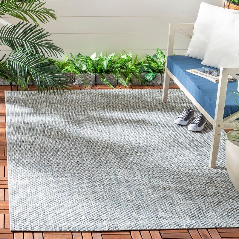 Courtyard CY8521 Power Loomed Indoor/Outdoor Area Rug - Grey/Navy - 5'3"x7'7" - Safavieh.