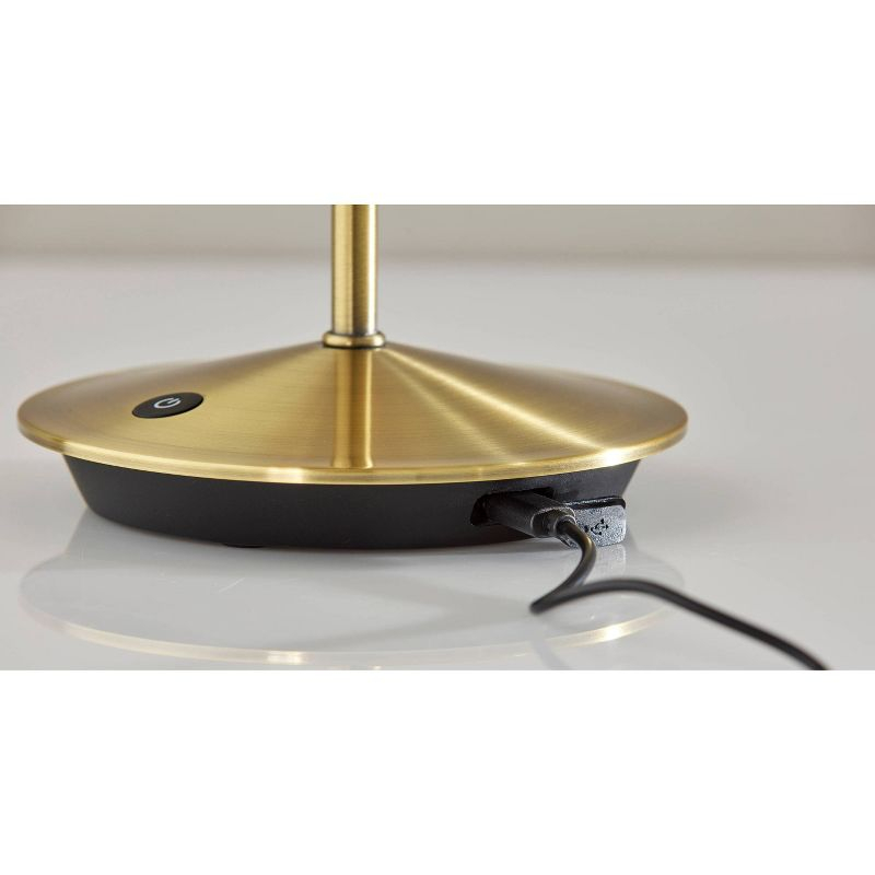 Adesso Benny Cordless Table Lamp (Includes LED Light Bulb) Antique Brass: ETL Listed, Touch Sensor, 3-Way Dimming