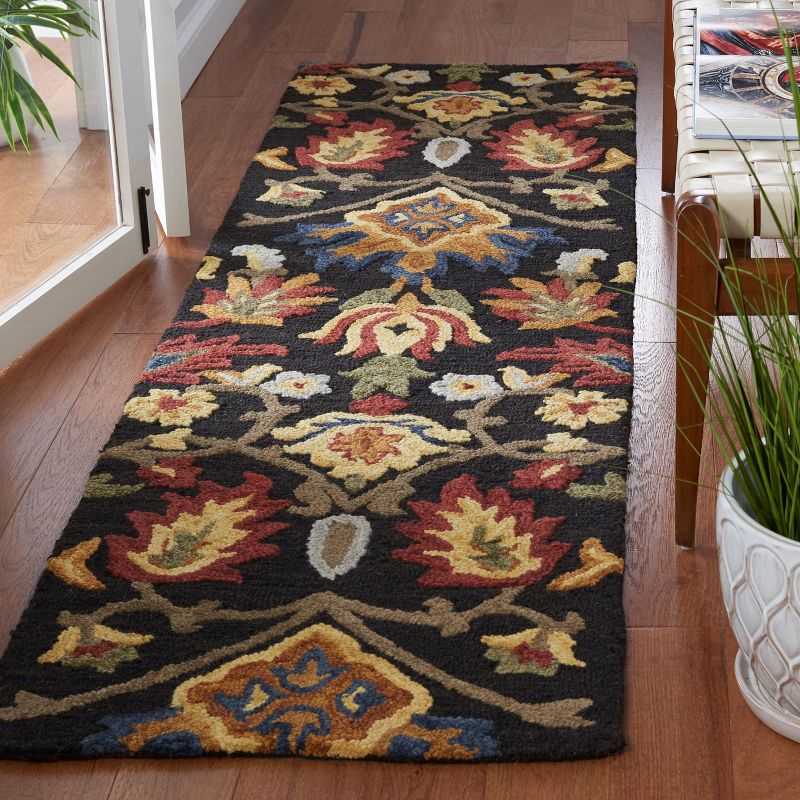 Blossom BLM402 Hand Tufted Runner Rug - Charcoal/Multi - 2'3"x8' - Safavieh.