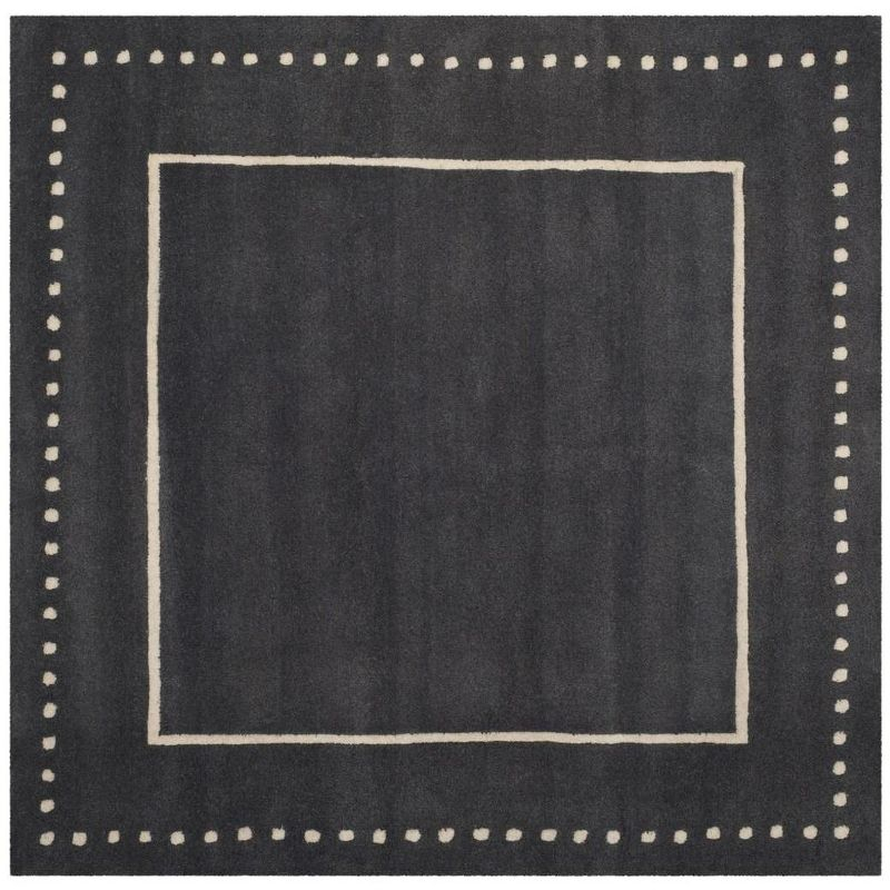 Bella BEL151 Hand Tufted Area Rug - Dark Grey/Ivory - 5'x5' - Safavieh.