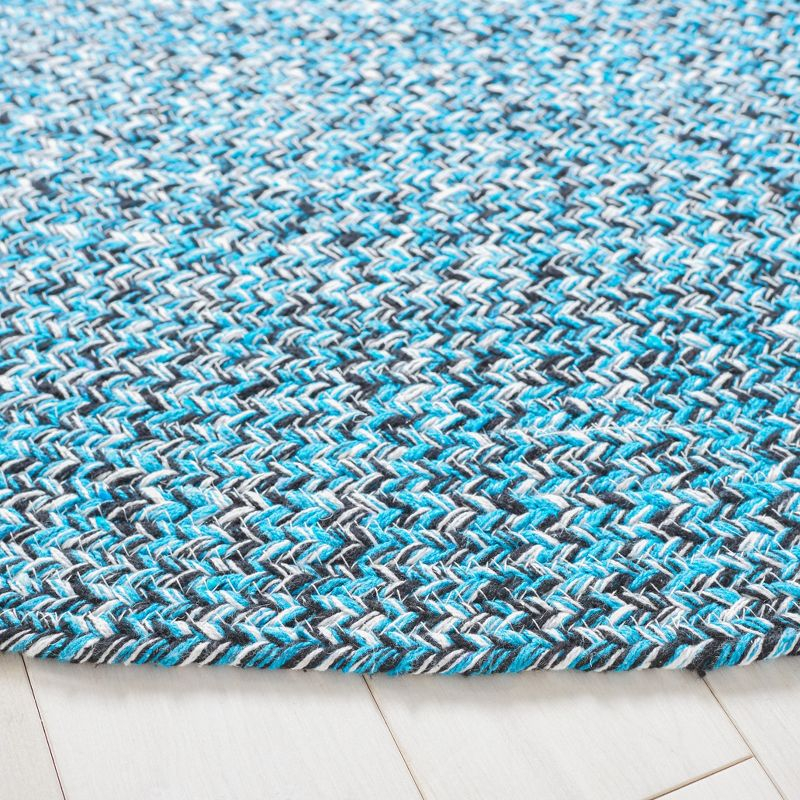 Braided BRD351 Hand Braided Area Rug - Blue/Black - 6' Round - Safavieh.