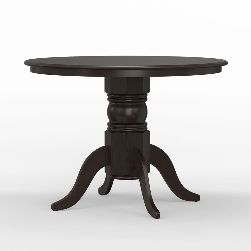 Glenwillow Home 42" Round Solid Wood Pedestal Dining Table in Dark Walnut