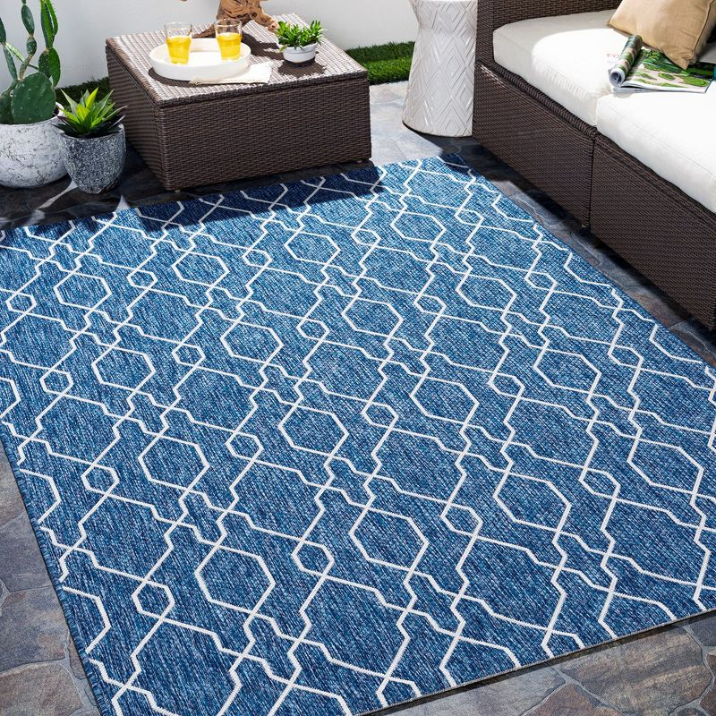 Mark & Day Valentijn 5'3"x7'7" Rectangle Woven Indoor and Outdoor Area Rugs Denim