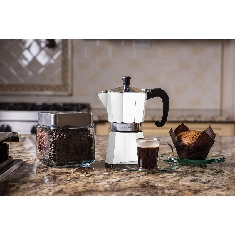 Bellemain 9-Cup Stovetop Espresso Maker – Classic Moka Pot in Elegant White for Rich, Authentic Coffee