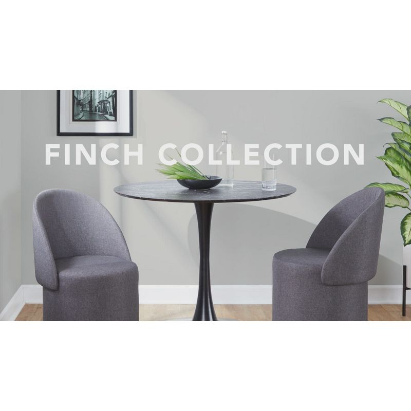 Finch Swivel Accent Chair Black/Cream - LumiSource: Adjustable Backrest, Metal Frame, Polyester Upholstery
