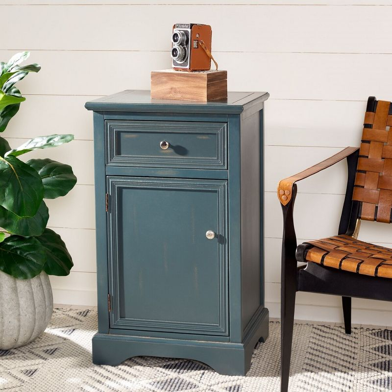 Jarome Nightstand with Storage - Dark Teal - Safavieh.