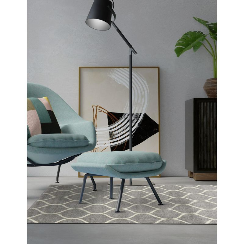 Unique Loom 5' 0 x 8' 0 Trellis Frieze Rounded Light Gray Area Rug