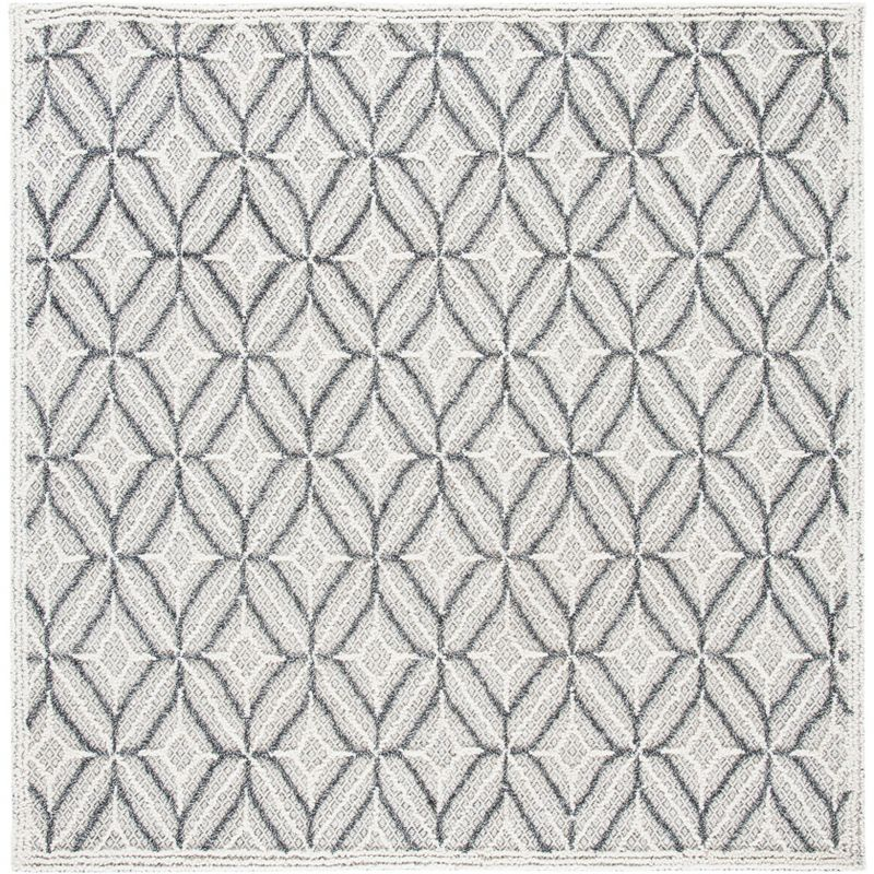 Trace TRC212 Hand Tufted Area Rug - Grey/Black - 6'x6' - Safavieh.