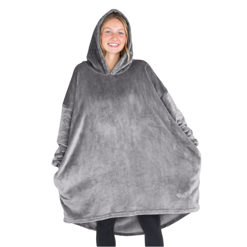 Adult Bare Homey B-Chill Microplush Wearable Blanket, Grey