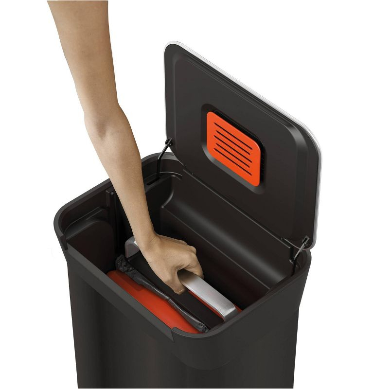 Joseph Joseph Titan 30L Indoor Step Trash Can - Carbon Black
