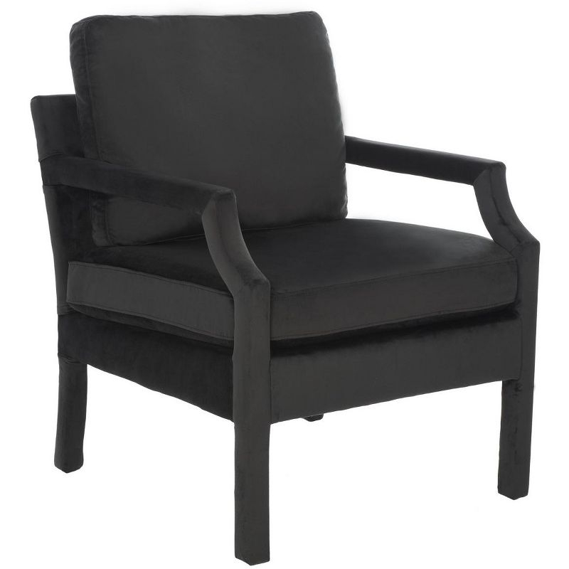 Genoa Upholstered Arm Chair - Black Velvet - Safavieh.