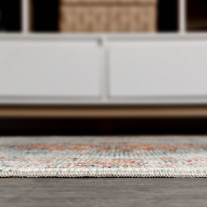 4'x6' Cadiz Vintage Medallion Area Rug, Coral/Turquoise - JONATHAN Y
