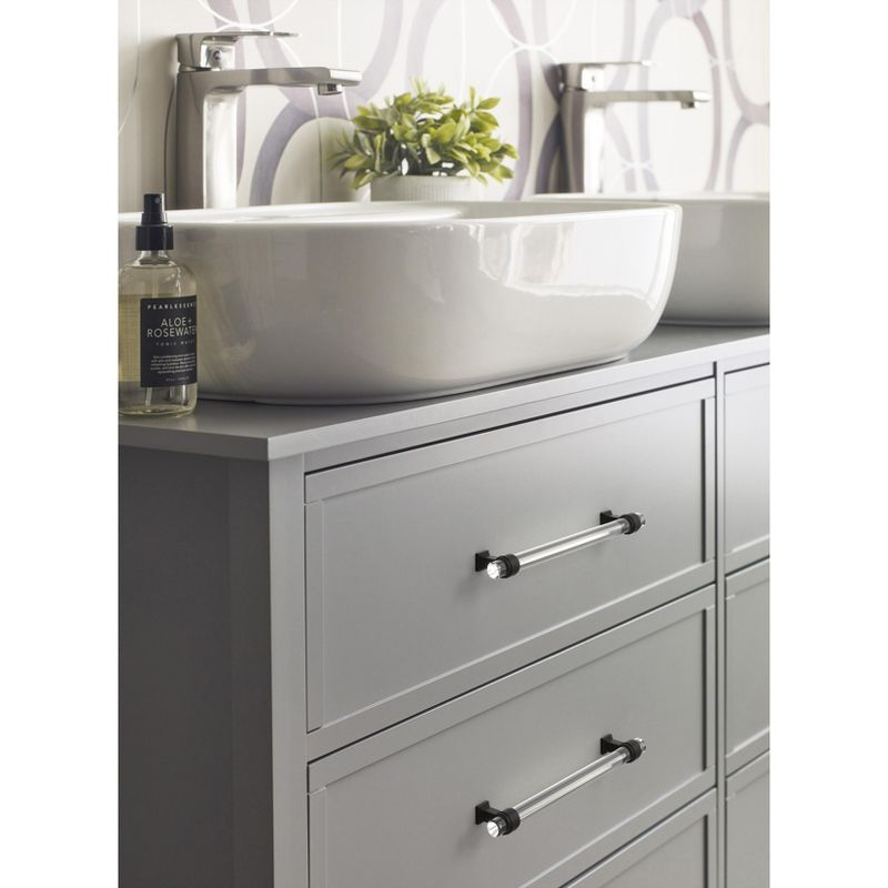 Amerock Glacio 8 inch (203mm) Center-to-Center Clear/Black Bronze Cabinet Pull
