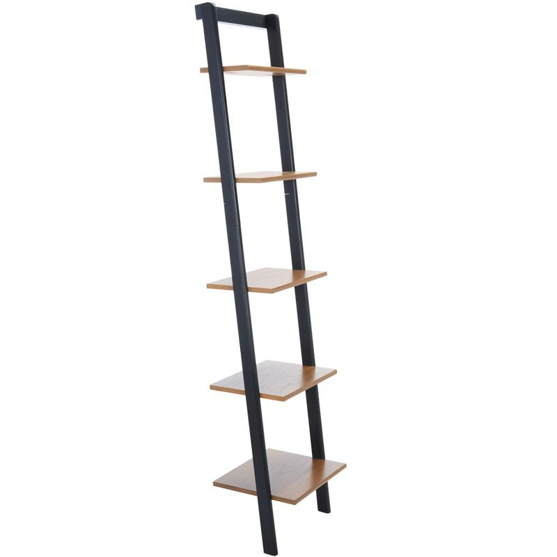 Allaire 5 Tier Leaning Etagere - Natural / Charcoal - Safavieh