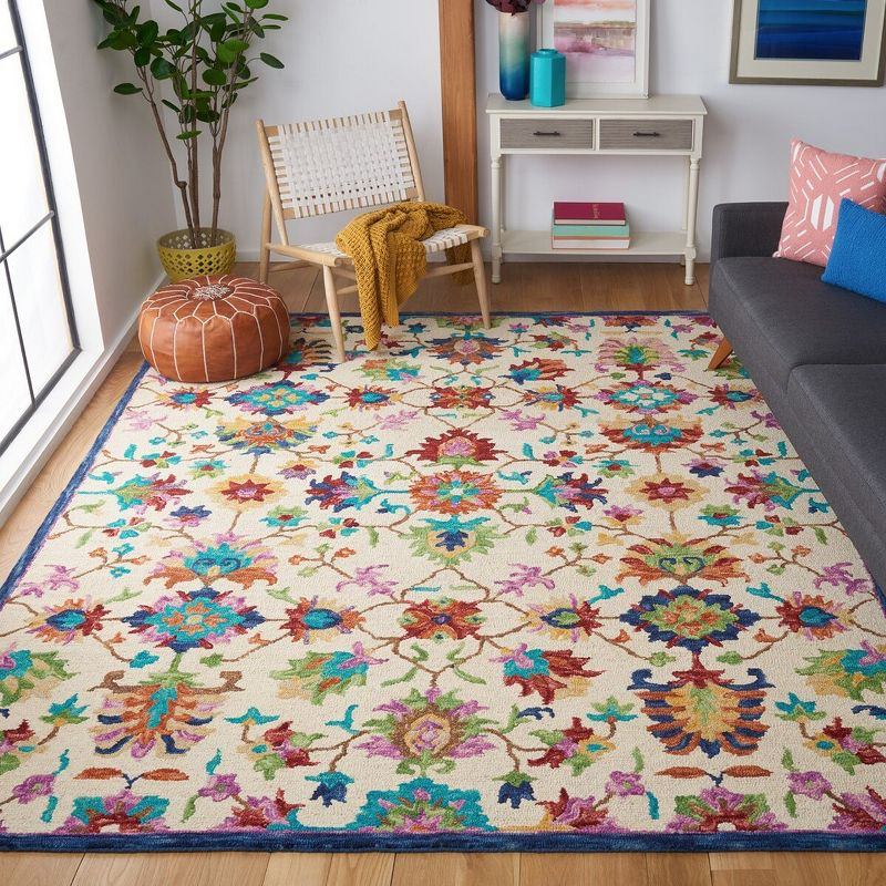 Aspen APN509 Hand Tufted Indoor Area Rug - Ivory/Blue - 8'x10' - Safavieh