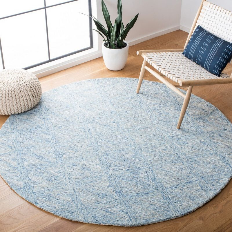 Abstract ABT653 Hand Tufted Area Rug - Blue/Beige - 6' Round - Safavieh.